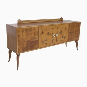Vintage Wood and Ceramic Sideboard attributed to Paolo Buffa, 1950s