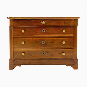 French Empire Style Walnut Commode Chest of Drawers, 1920s