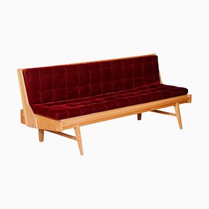 Mid-Century Modern Red Oak Sofa, 1950s