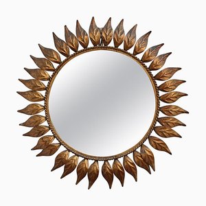 Specchio a forma di sole in metallo, Spagna, anni '60