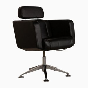 Black Leather 21-6091 Conference Chair from Stoll Giroflex