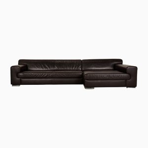 Loft Corner Sofa in Dark Brown Leather by Ewald Schillig