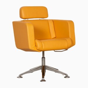 21-6091 Conference Armchair in Yellow Leather from Stoll Giroflex
