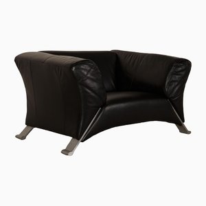 Black Leather 322 Armchair by Rolf Benz