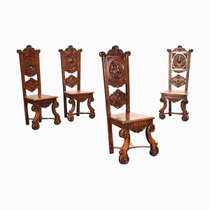 Stühle mit Neo-Renaissance Rückenlehnen, 4er Set