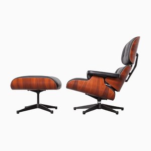 Lounge Chair and Ottoman by Charles & Ray Eames for Vitra for Eames Vitra, Set of 2