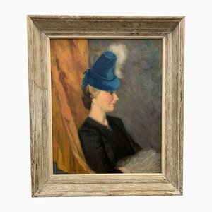Curt Clemens, Swedish Figurative Painting, 1940s, Oil on Canvas, Framed