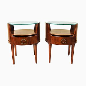 Mahogany Bedside Tables by Axel Larsson for Bodafors, Sweden, 1940s, Set of 2