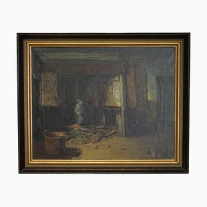 Demoen, Derelict Fireplace, 19th Century, Oil Painting