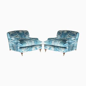 Love Seat Armchairs in Mulberry in Lemond Fabric from Howard, Set of 2
