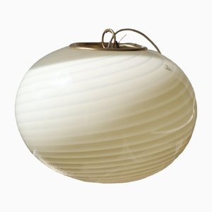 Vintage Yellow Swirl Ceiling Lamp from Murano Vetri