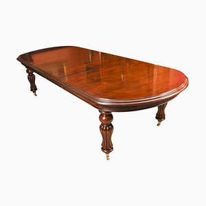 Vintage Victorian Revival Flame Mahogany Extending Dining Table