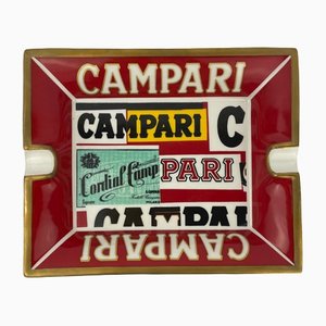 Vintage Porcelain Collezione Campari Advertising Ashtray by Campari, Italy, 1980s