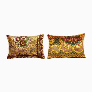 Bohemian Yellow Velvet Lumber Cushion Covers, Set of 2