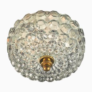 Mid-Century Textured Glass Wall or Ceiling Lamp from Limburg, Germany, 1960s