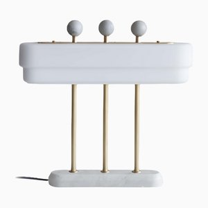 Weiße Spate Tischlampe von Bert Frank