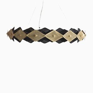 Large Rote Pendant Light in Brass by Bert Frank