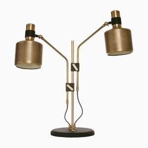 Double Riddle Table Lamp in Brass by Bert Frank