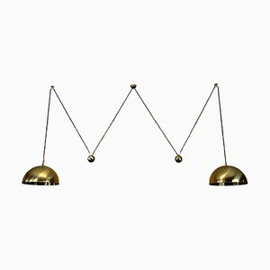 Mid-Century Brass Double Counterbalance Pendant Lamp by Florian Schulz