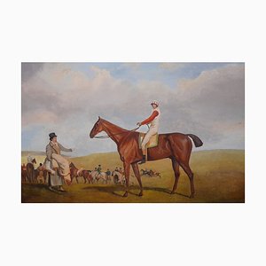 Sam with Jockey Sam Chifney Up and Trainer R Perrin, Early 19th-Century, Oil on Canvas