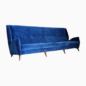Vintage Blue Velvet Sofa by Gio Ponti for Isa Bergamo