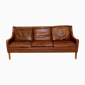 3-Seater Leather Sofa, Denmark, 1960