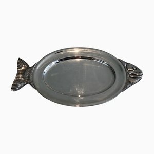 Silbernes Metall Fisch Tablett