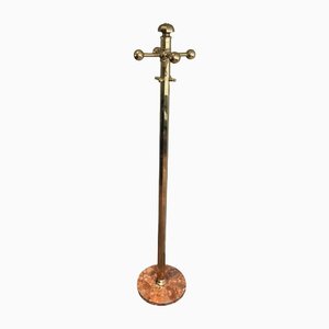 Brass and Marble Coat Rack