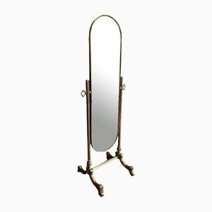 Vintage Brass Psyche Mirror