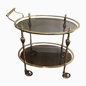Oval Brass Trolley attributed to Maison Jansen