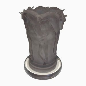 Lampada a forma di cavalli in vetro acrilico nello stile di Lalique