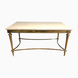 White Marble Brass Coffee Table