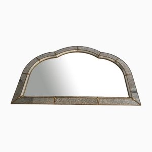Large Multi-Faceted Mirror with Brass Garlands