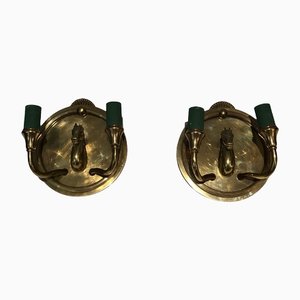 Bronze Sconces with Horse Heads from Maison Charles, Set of 2