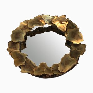 Vintage Round Brass Mirror
