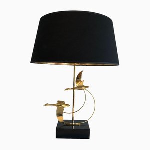 Flight of Wild Geese Lamp in Brass