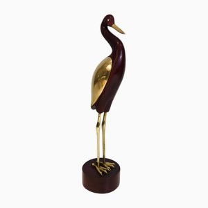 Oiseau Décoratif en Bois et Laiton