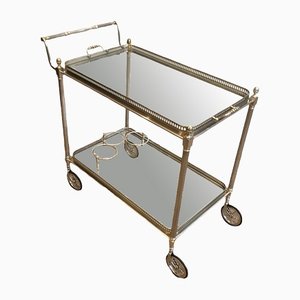 Rolling Table in Silver Brass from Maison Jansen