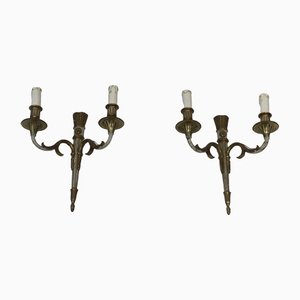 Louis XVI Style Wall Lights in Bronze, Set of 2