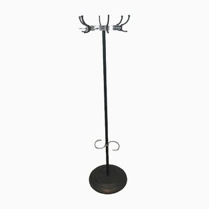 Black & Chrome Lacquered Coat Rack by Jacques Adnet