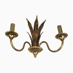 Palm Tree Sconces in Bronze & Brass in the Style of Maison Charles, Set of 2