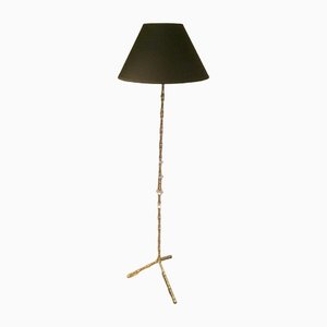 Brass and Glass Floor Lamp in the style of Maison Baguès, 1960s