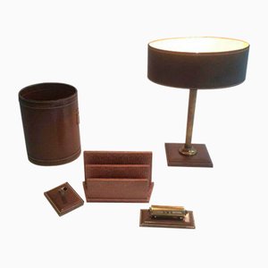 Leather Desktop Accessories, 1970s, Set of 5