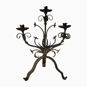 French Wrought Iron Candle Holder, 1900s