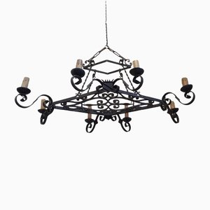 Wrought Iron Chandelier, 1950s