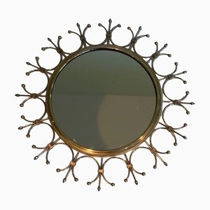 Brass and Brushed Steel Sun Mirror