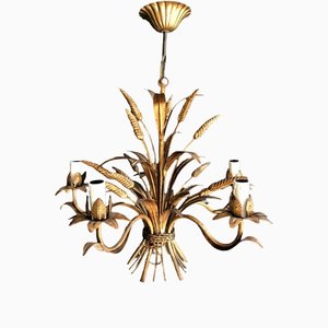 Golden Metal Chandelier in the style of Coco Chanel