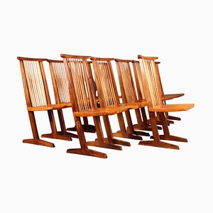 Conoid Chairs in the style of George Nakashima, Set of 12