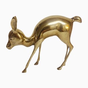 Sculpture Bambi ou Faon en Laiton, France, 1970s