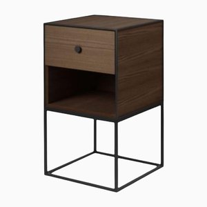 35 Smoked Oak Frame Cabinet with 1 Drawer by Lassen